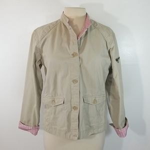 Columbia Women's Button Up Cotton Light Weight Tan Jacket size Medium